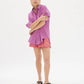 LMND Chiara Shirt Mid Length in Fuschia and White Stripe - the tartan fox