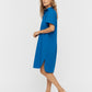 LMND Chiara Short Sleeve Shirt Dress in Electric Blue - the tartan fox