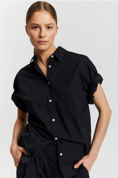 LMND Chiara Short Sleeve Shirt in Black
