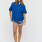 LMND Chiara Short Sleeve Shirt in Electric Indigo - the tartan fox