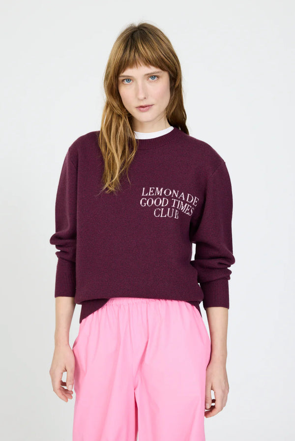LMND Good Times Club Knit in Fig - the tartan fox