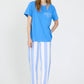 LMND Good Times Club T-Shirt in Ink Blue / Off White - the tartan fox