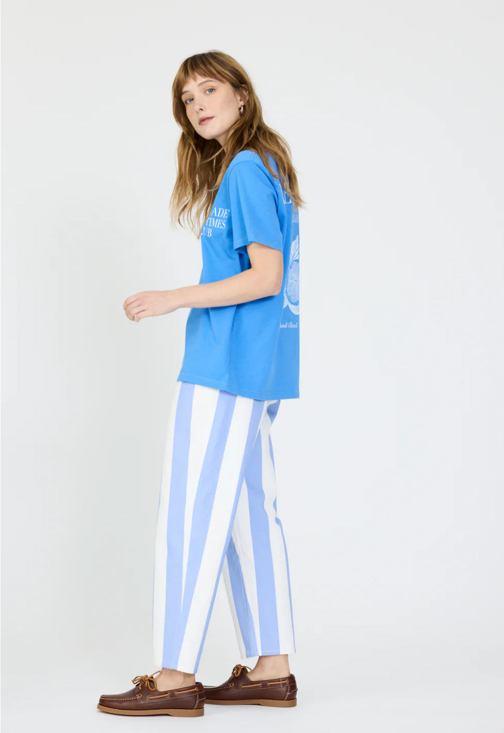 LMND Good Times Club T-Shirt in Ink Blue / Off White - the tartan fox