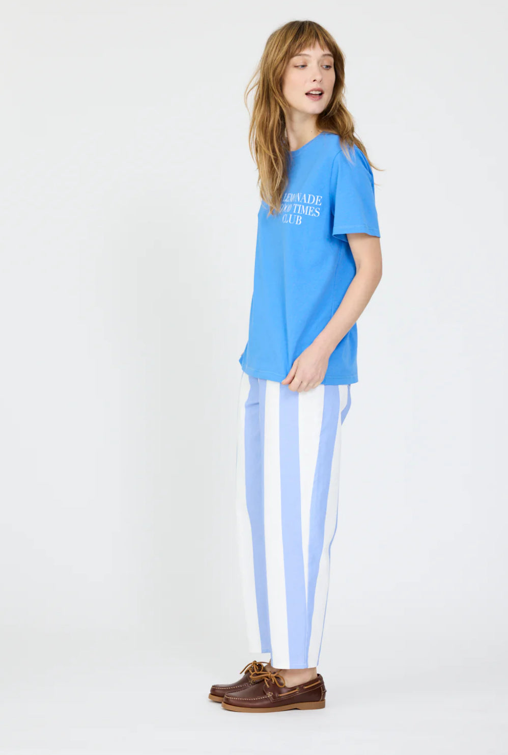 LMND Good Times Club T-Shirt in Ink Blue / Off White - the tartan fox