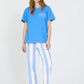 LMND Good Times Club T-Shirt in Ink Blue / Off White - the tartan fox