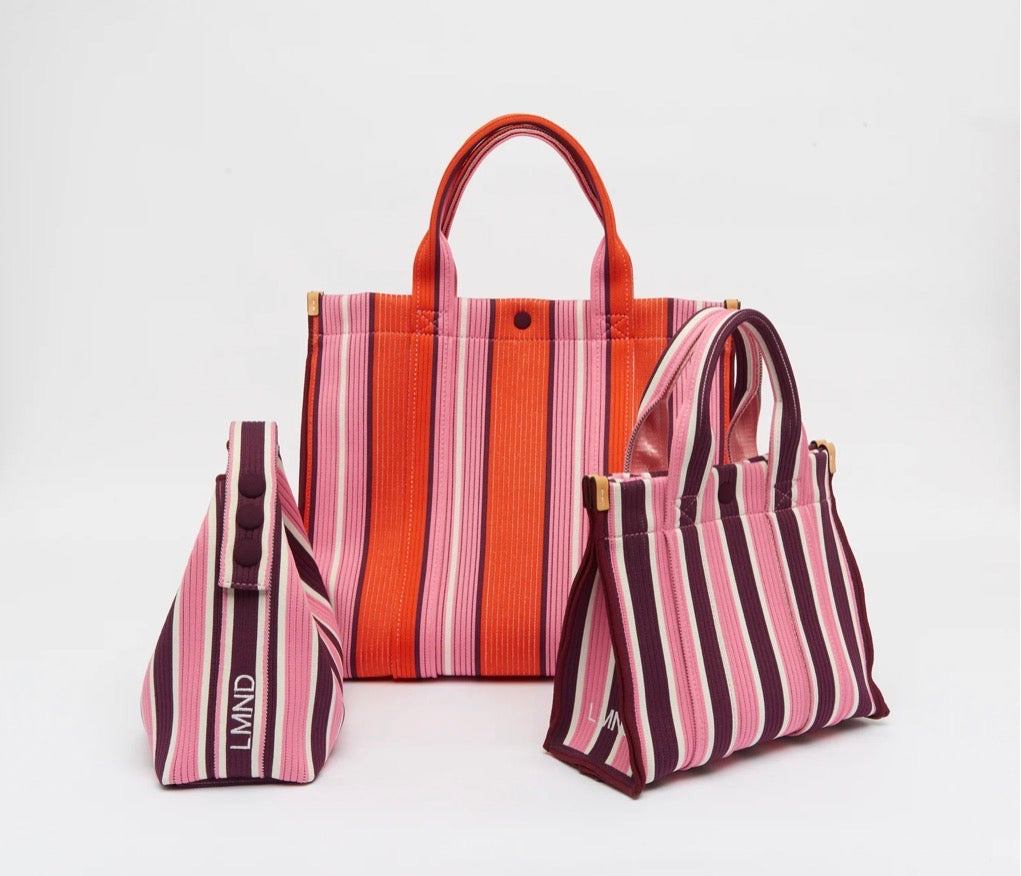 LMND Lilo Mini Bag in Fig/Plumeria Stripe