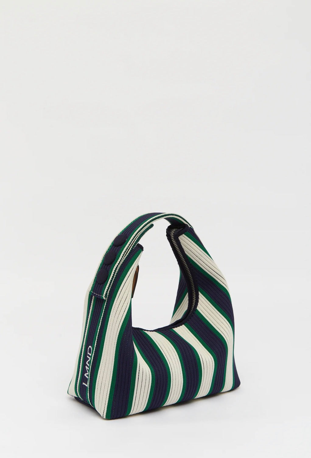 LMND Lilo Mini Bag in Navy/Verde Stripe
