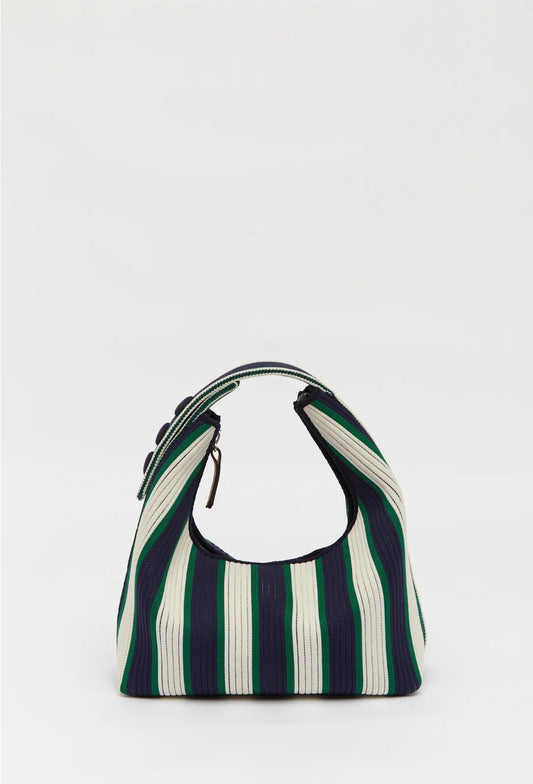 LMND Lilo Mini Bag in Navy/Verde Stripe