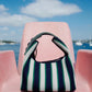 LMND Lilo Mini Bag in Navy/Verde Stripe