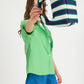 LMND Lilo Mini Bag in Navy/Verde Stripe