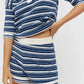 LMND Luna Striped Short in Ink Blue/White - the tartan fox