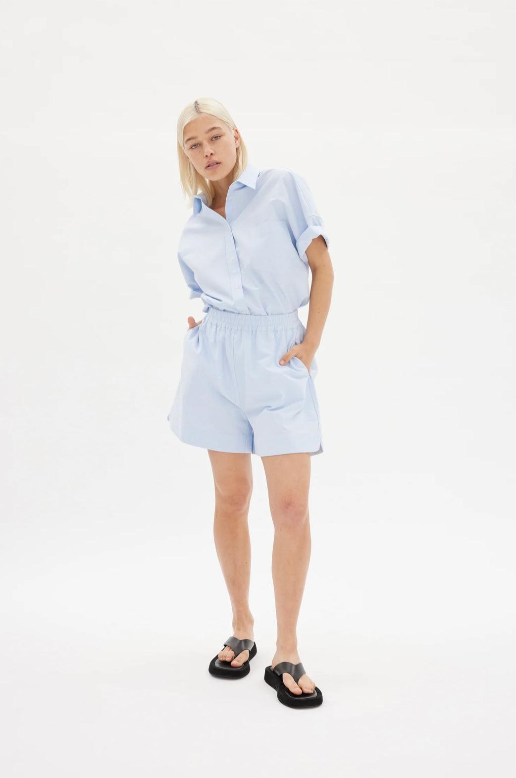 LMND Oxford Short in Blue - the tartan fox