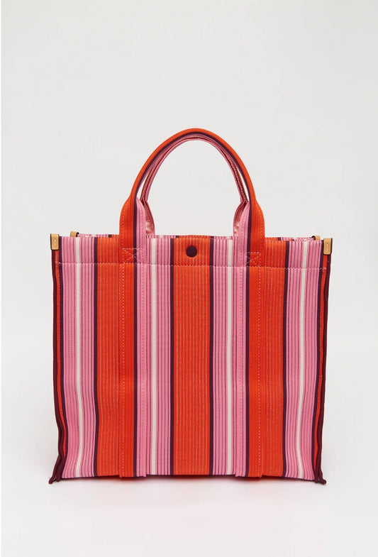 LMND Rialto Large Tote in Mandarina/Plumeria/Fig Stripe