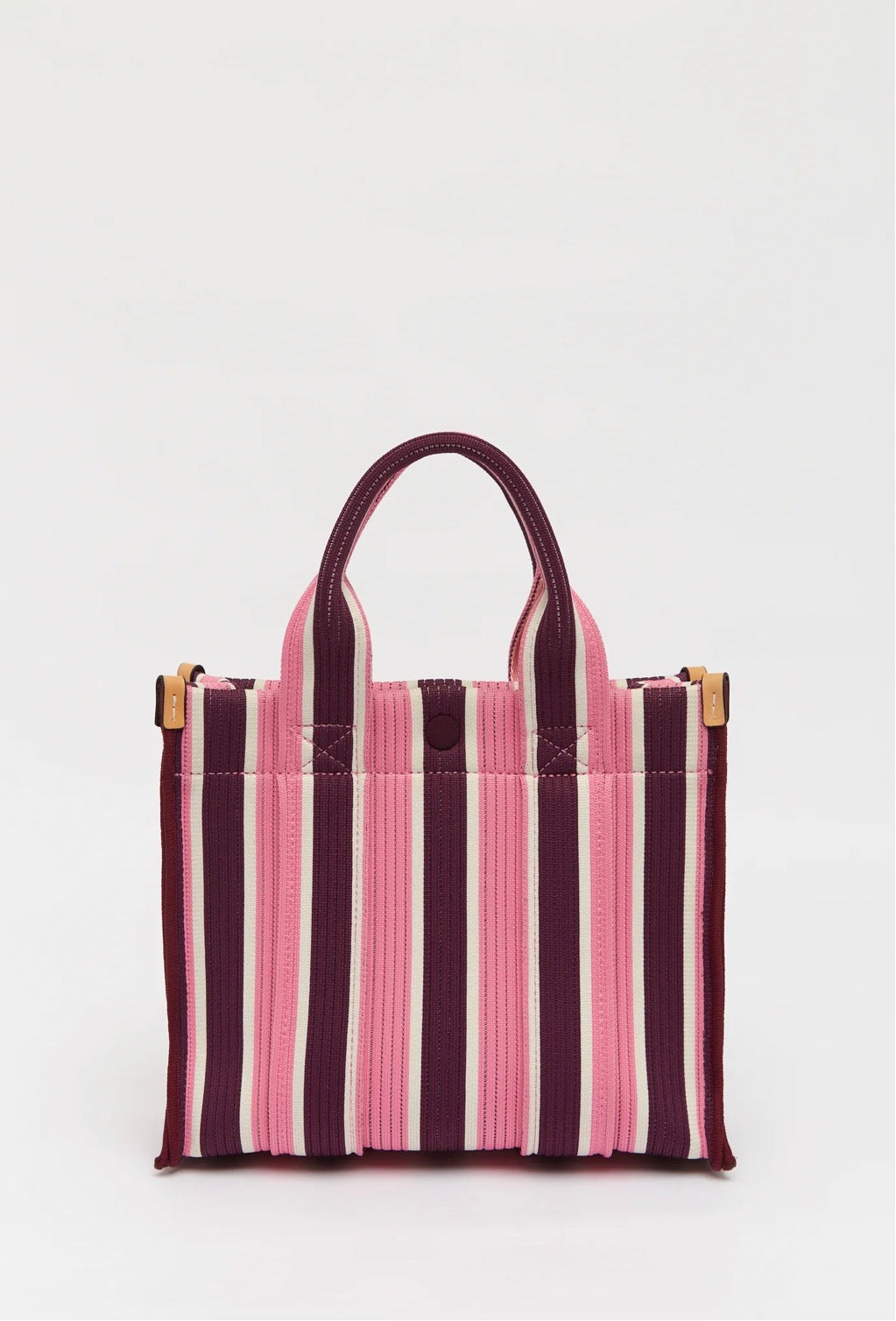 LMND Rialto Small Tote in Fig/Plumeria Stripe