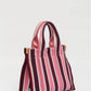 LMND Rialto Small Tote in Fig/Plumeria Stripe
