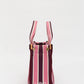 LMND Rialto Small Tote in Fig/Plumeria Stripe