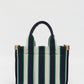 LMND Rialto Small Tote in Navy/Verde Stripe