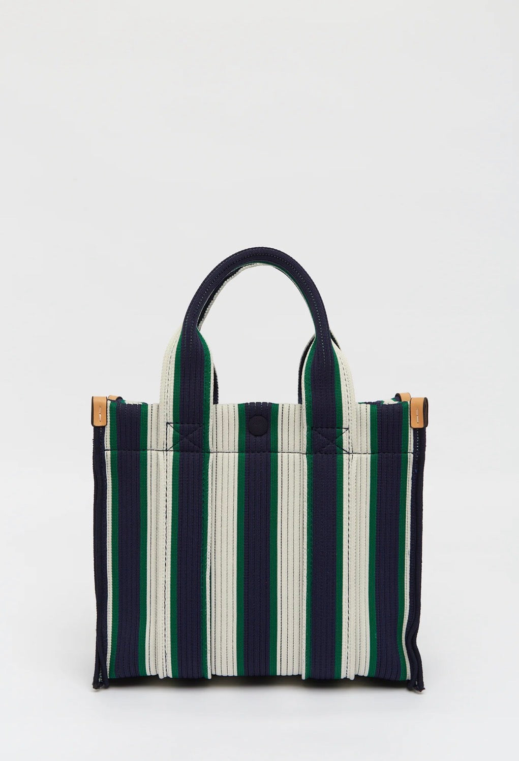 LMND Rialto Small Tote in Navy/Verde Stripe