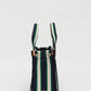 LMND Rialto Small Tote in Navy/Verde Stripe