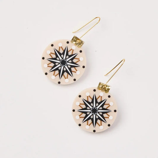 Martha Jean Bauble Earrings in Beige - the tartan fox