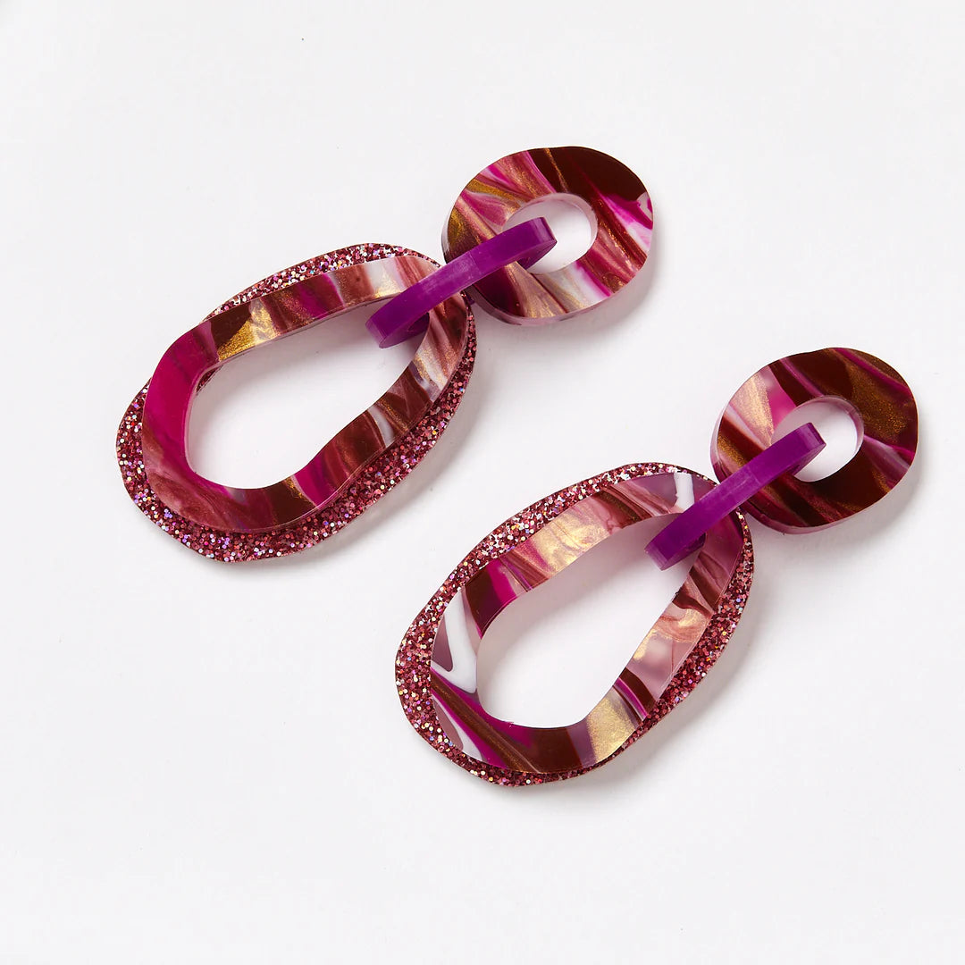 Martha Jean Emily Earrings in Red Velvet - the tartan fox