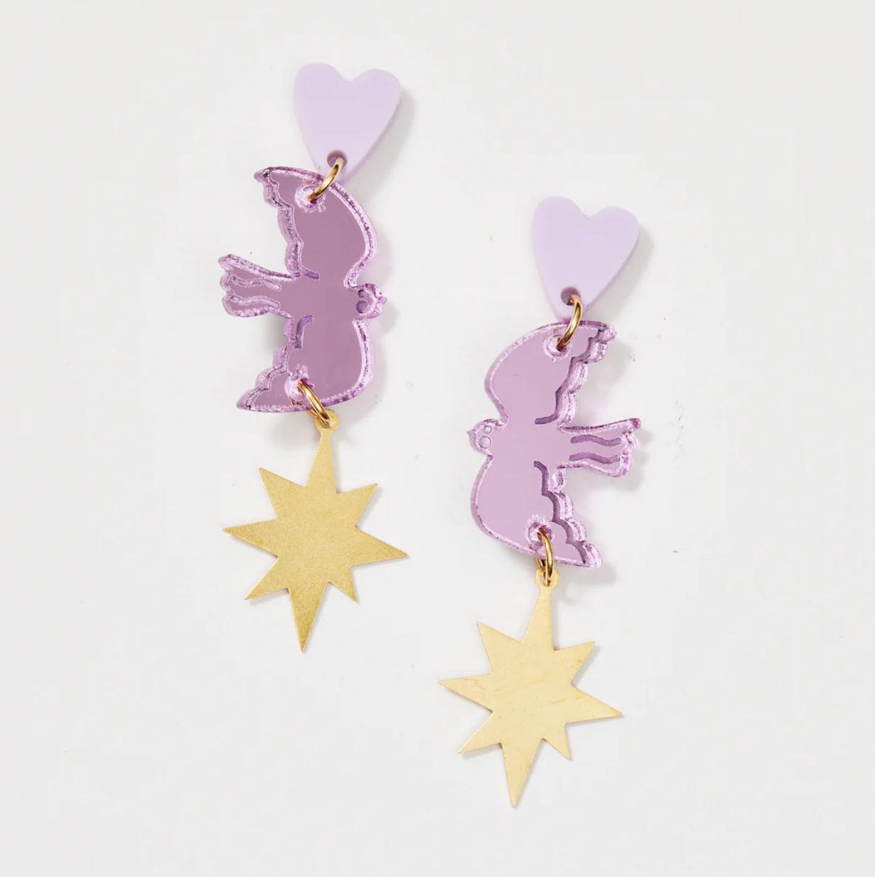 Martha Jean Star Bird Earrings - the tartan fox