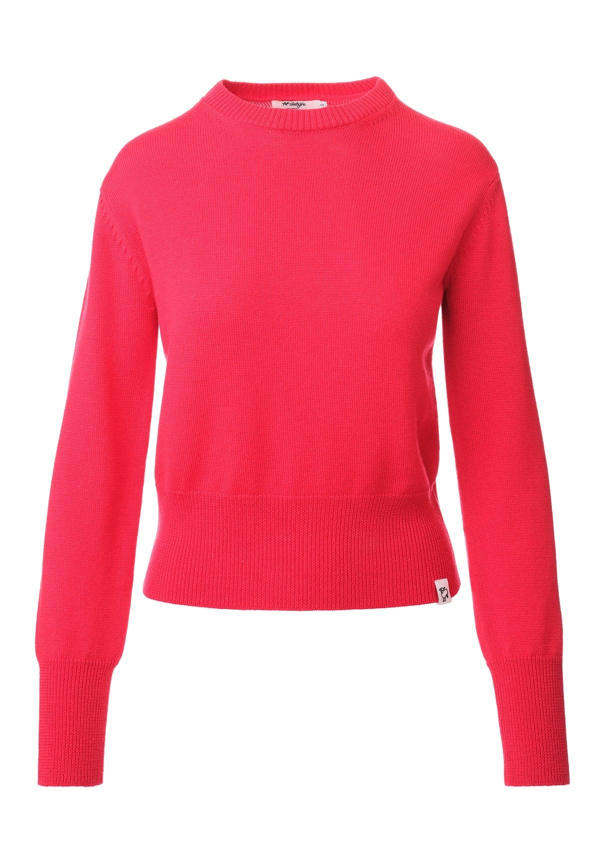 McIntyre Polly Cropped Merino Sweater in Red - the tartan fox