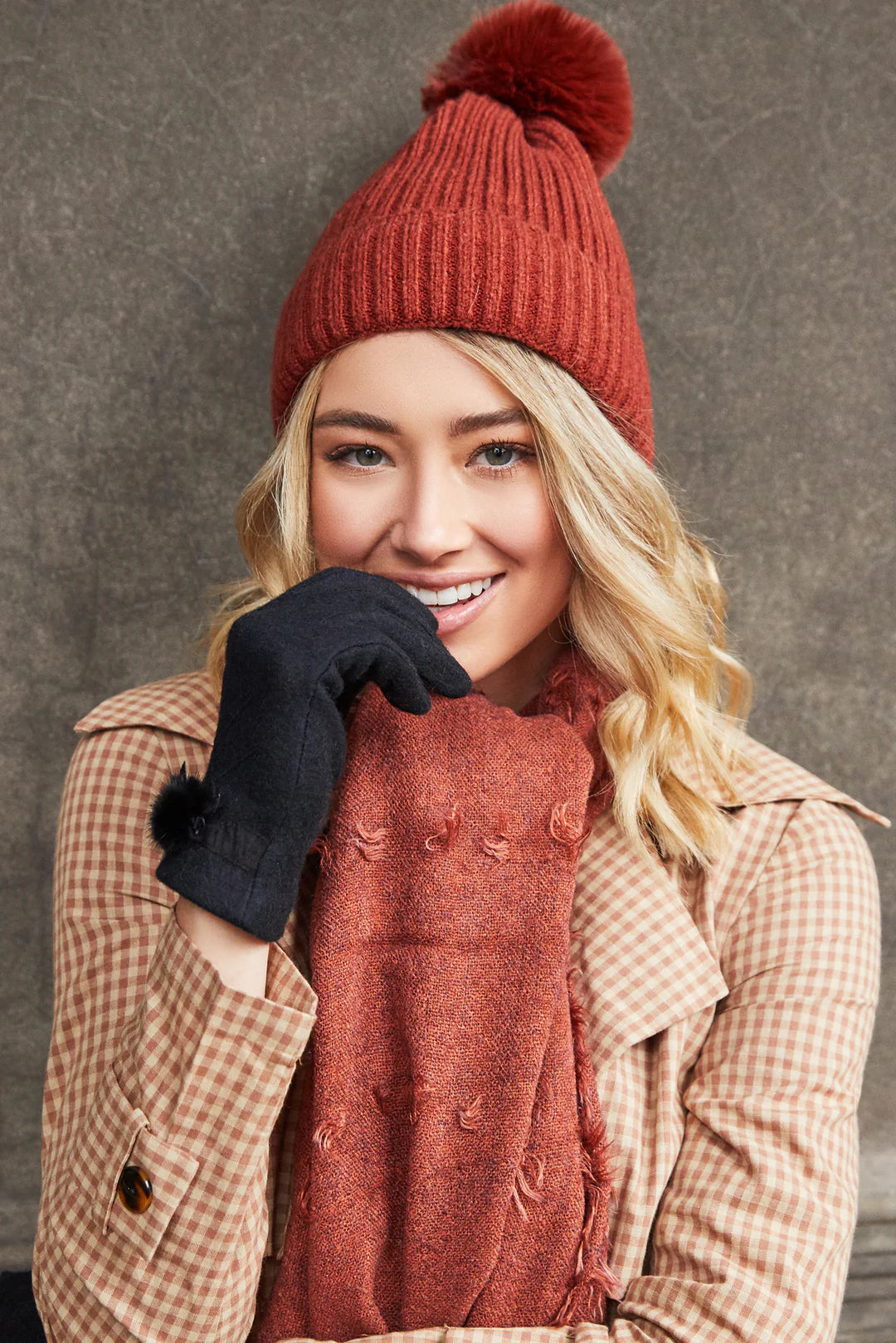 Morgan & Taylor Lula Beanie in Brick - the tartan fox