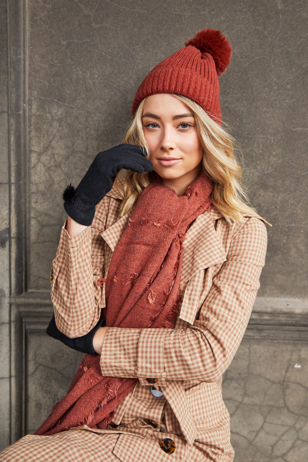 Morgan & Taylor Lula Beanie in Brick - the tartan fox