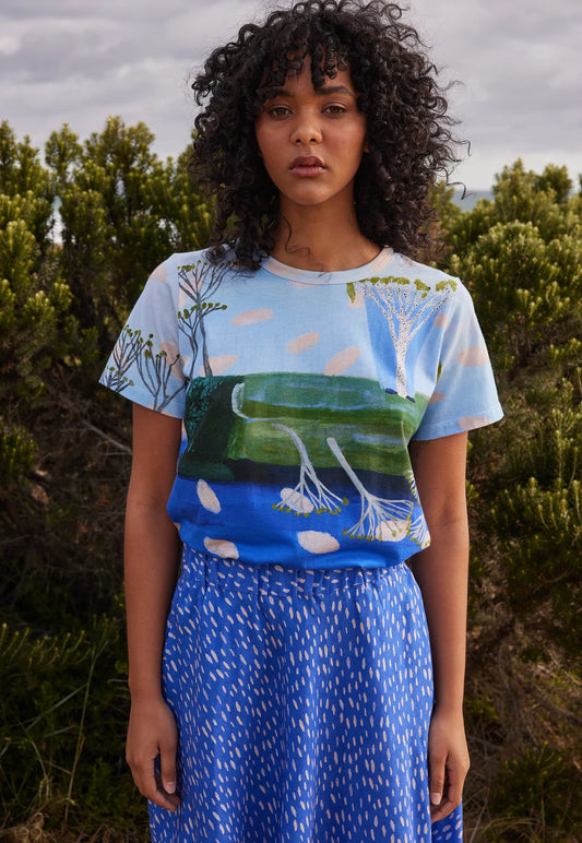 Nancybird Apollo Tee in Lagoon - the tartan fox