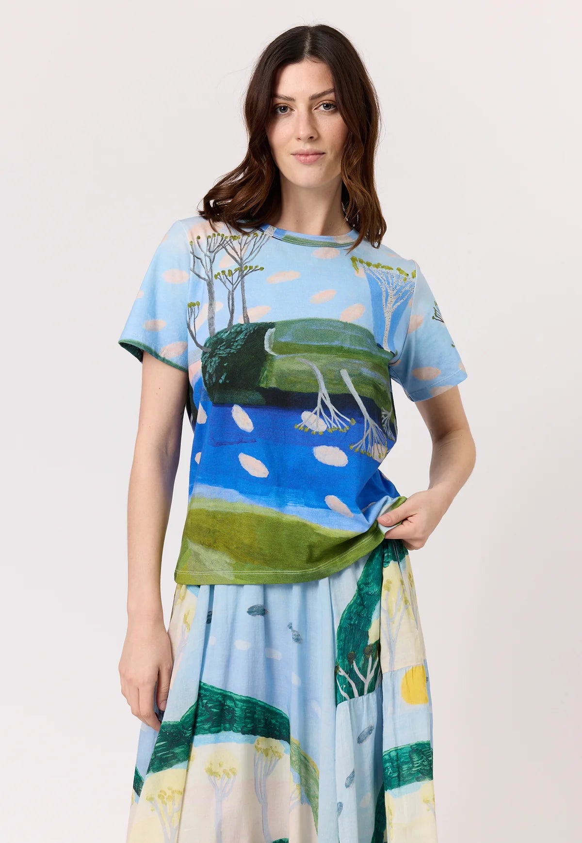 Nancybird Apollo Tee in Lagoon - the tartan fox