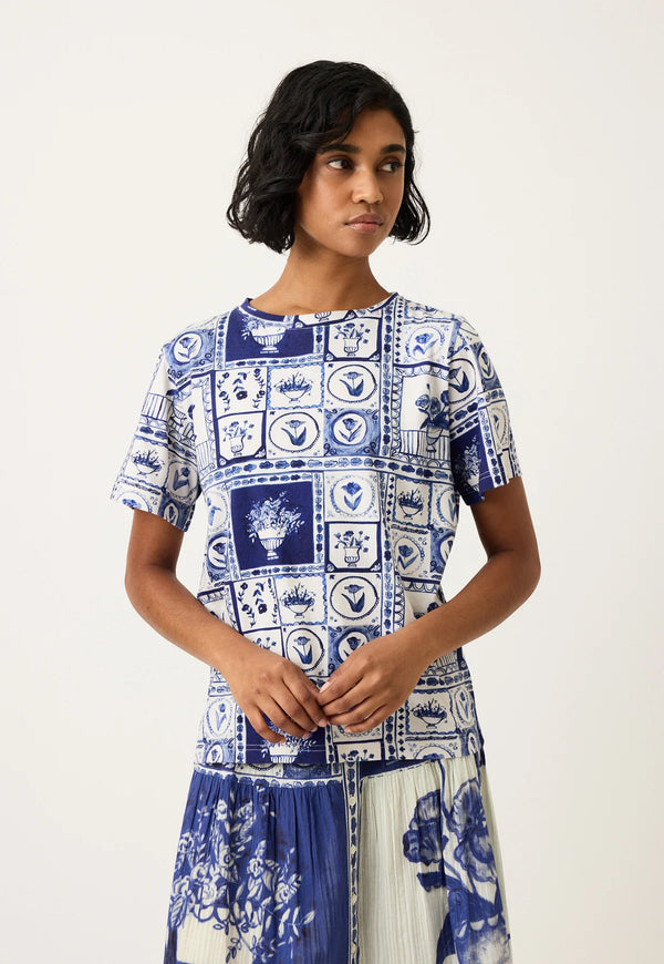 Nancybird Apollo Tee in Lyon Tile - the tartan fox