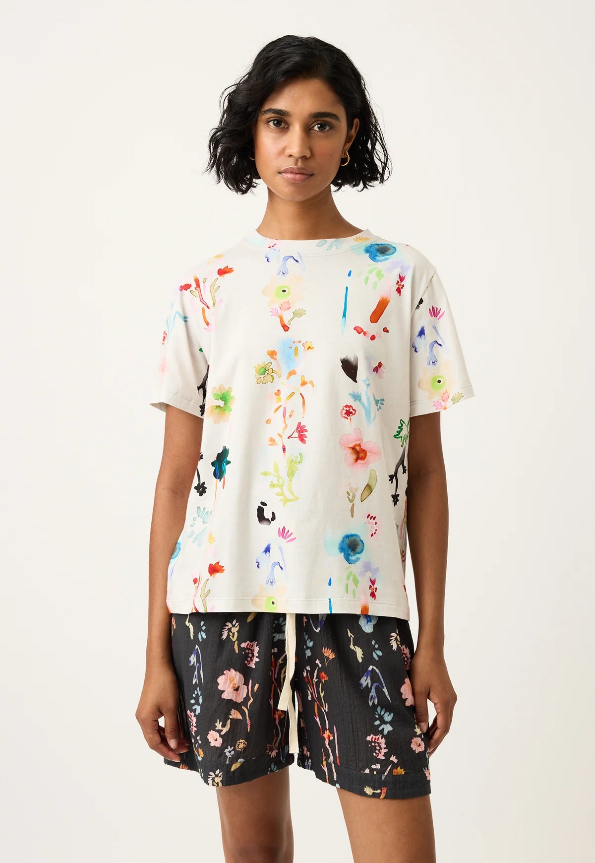 Nancybird Apollo Tee in Watercolour Cream - the tartan fox
