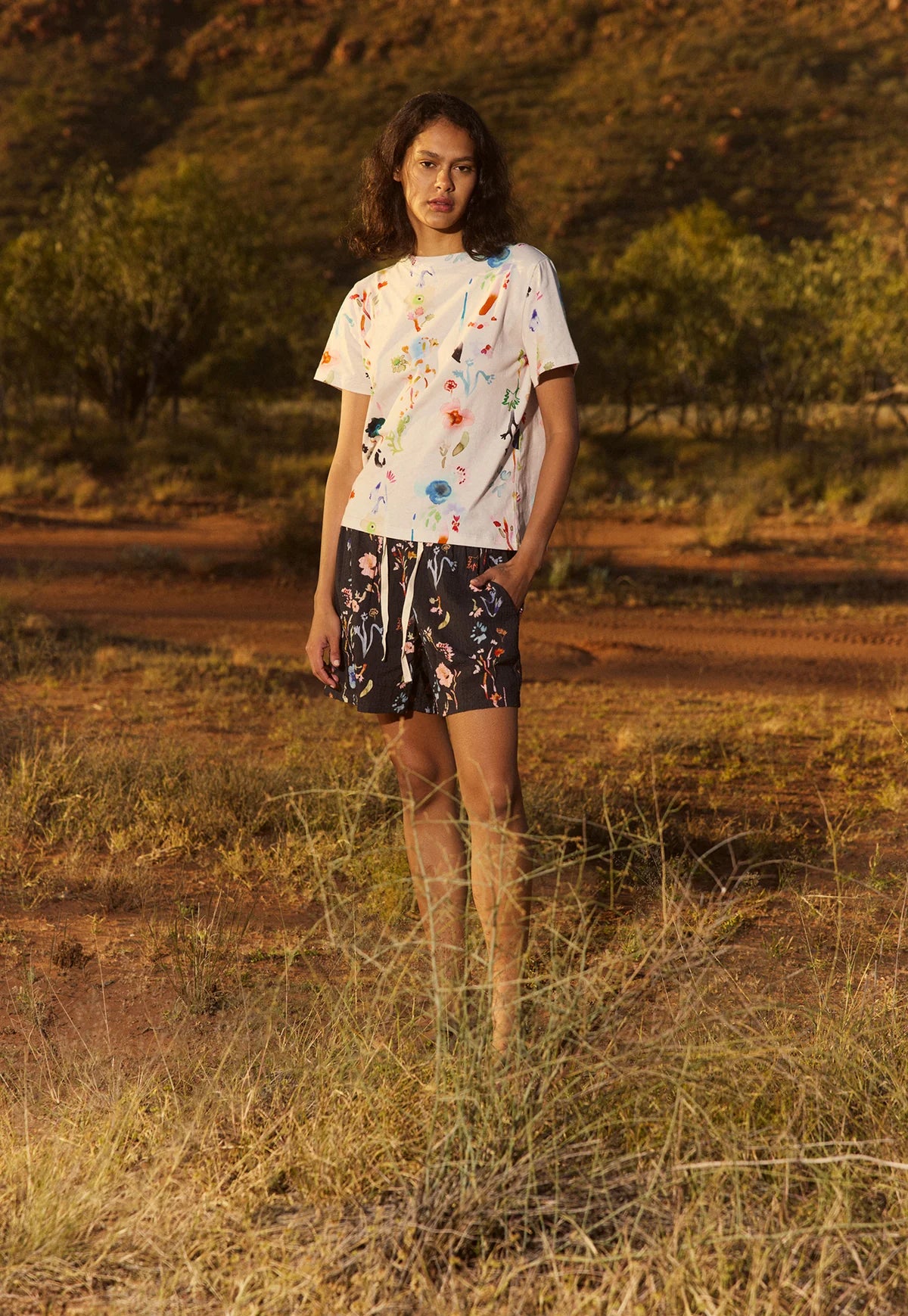 Nancybird Apollo Tee in Watercolour Cream - the tartan fox