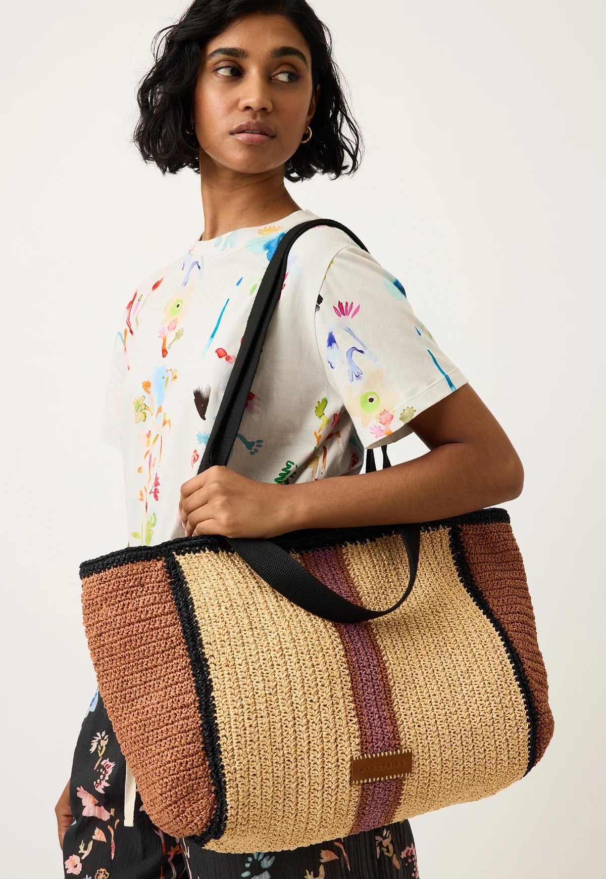 Nancybird Bande Tote Bag in Natural - the tartan fox