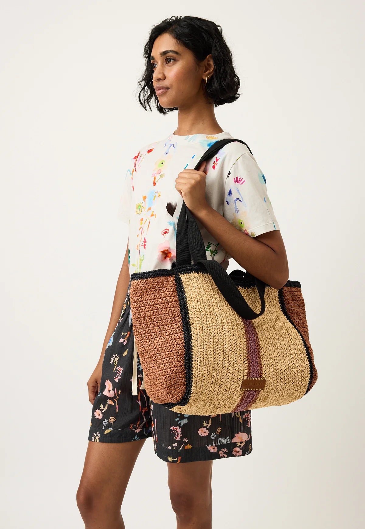 Nancybird Bande Tote Bag in Natural - the tartan fox