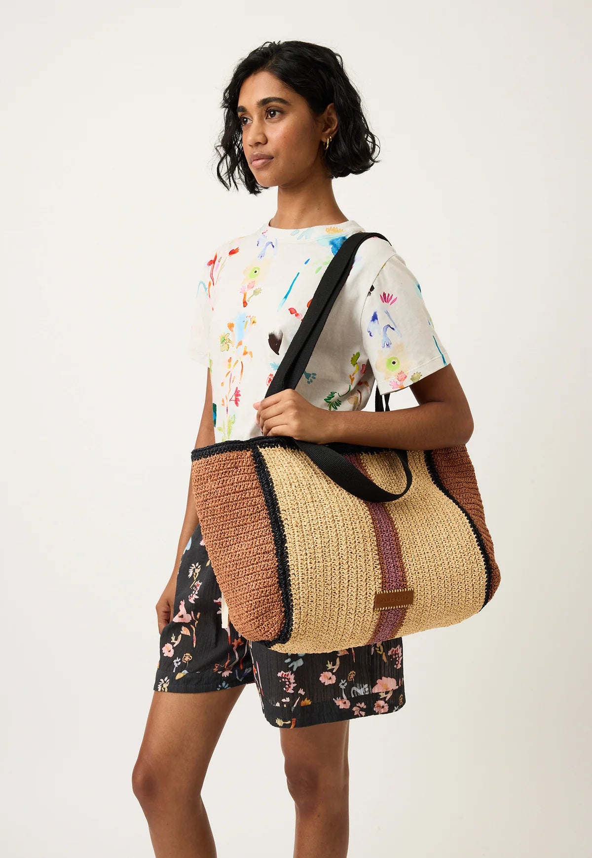 Nancybird Bande Tote Bag in Natural - the tartan fox