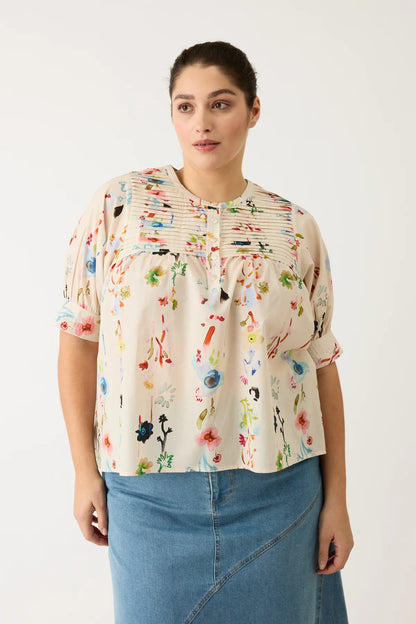Nancybird Gwen Blouse, Watercolour Cream - the tartan fox