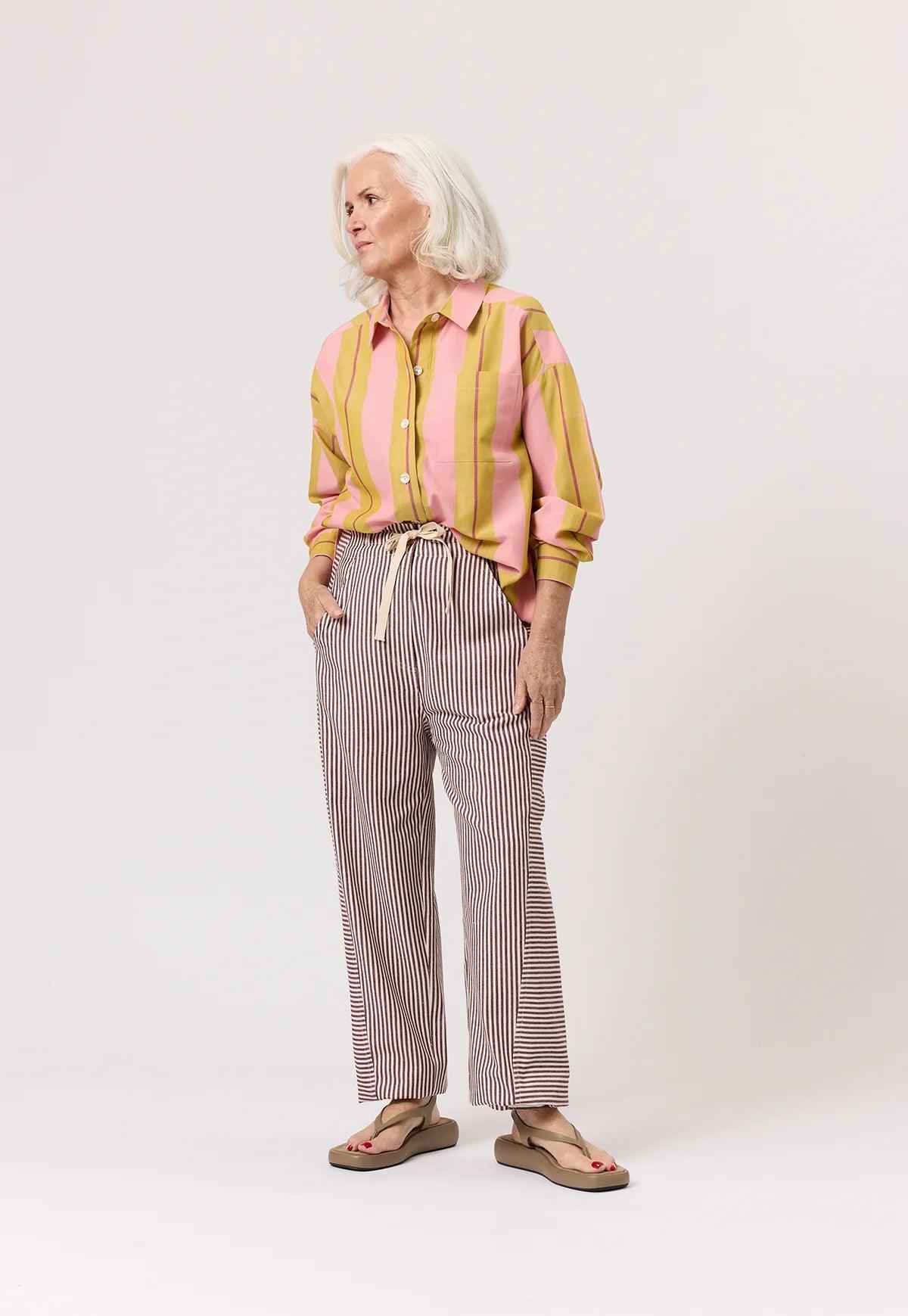 Nancybird Harriet Pant in Ochre Stripe - the tartan fox