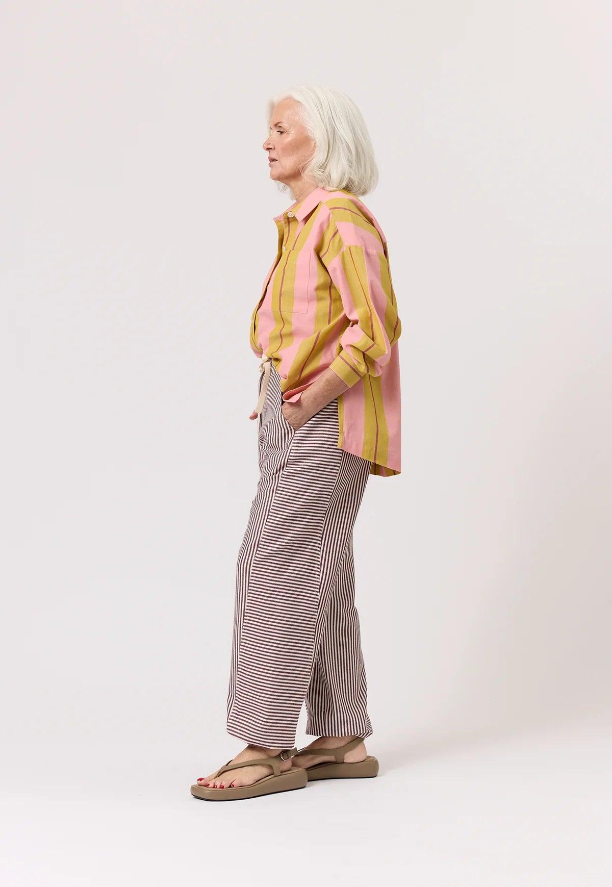 Nancybird Harriet Pant in Ochre Stripe - the tartan fox