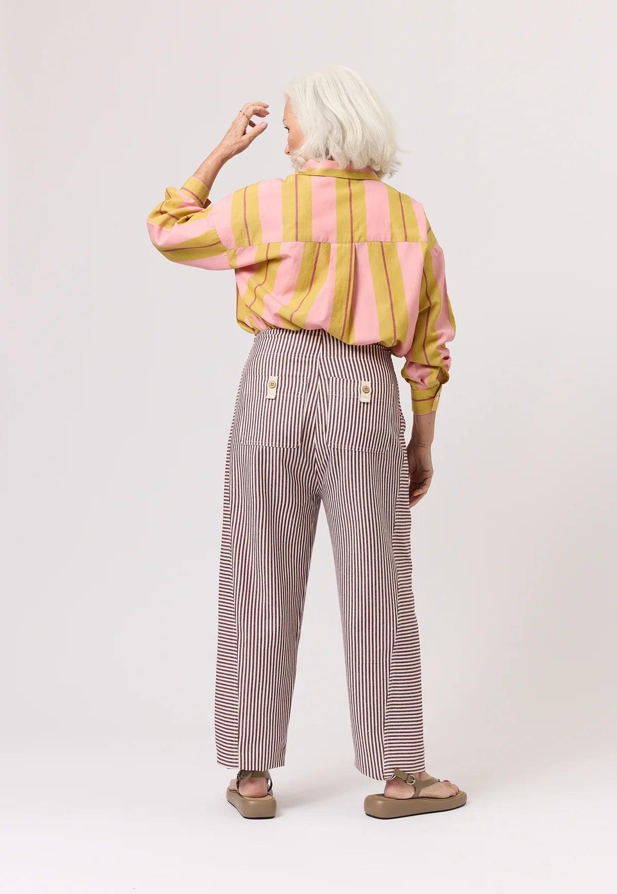 Nancybird Harriet Pant in Ochre Stripe - the tartan fox