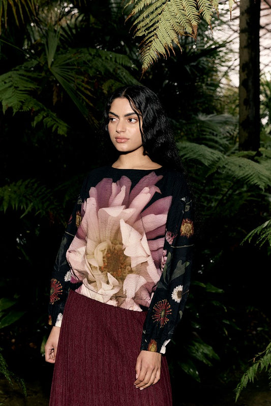 Nancybird Helena Top in Floratone - the tartan fox
