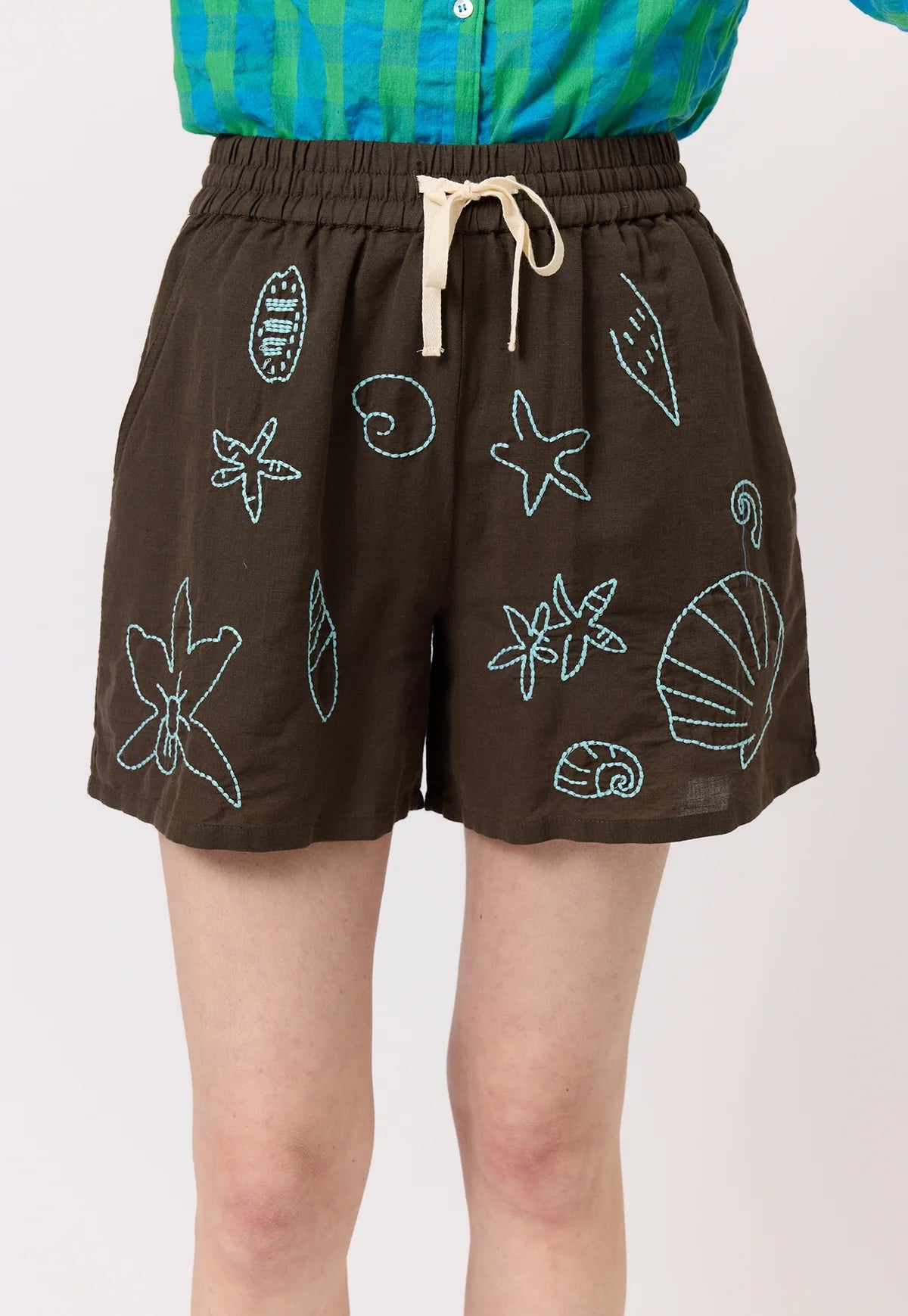 Nancybird Iris Short in Embroidered Shell - the tartan fox