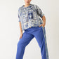 Nancybird Isla Pant in Blue Border - the tartan fox