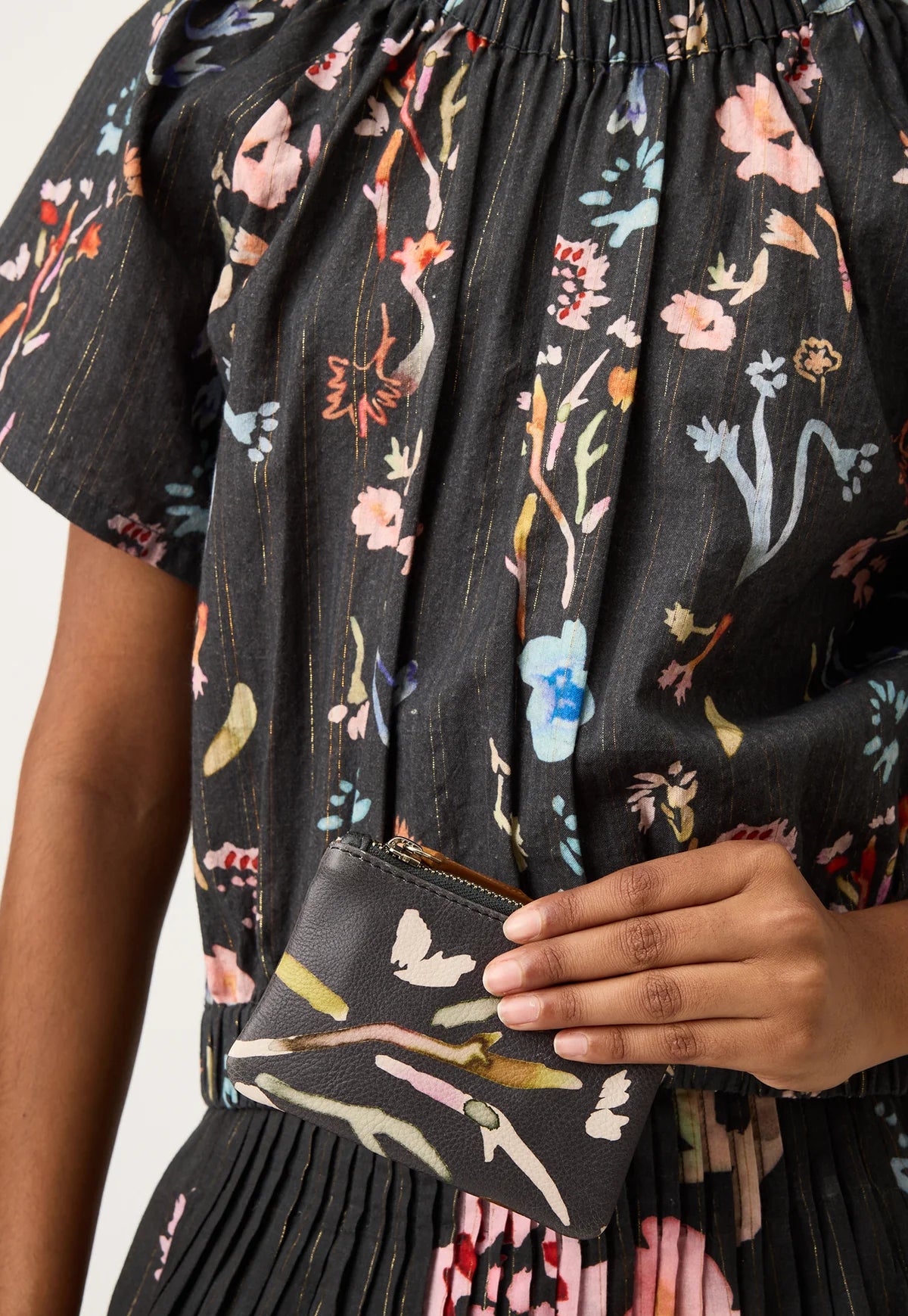 Nancybird Leather Card Purse in Watercolour - the tartan fox