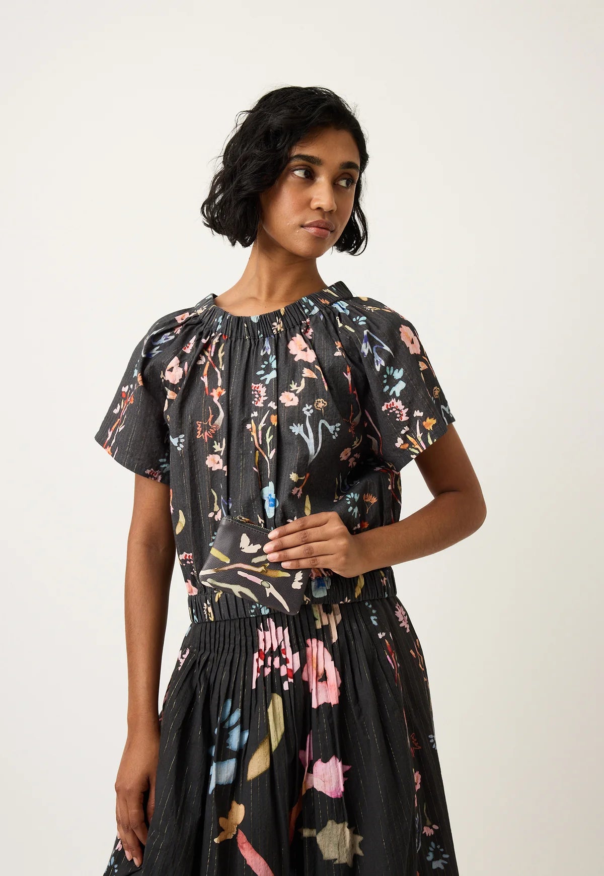 Nancybird Leather Card Purse in Watercolour - the tartan fox