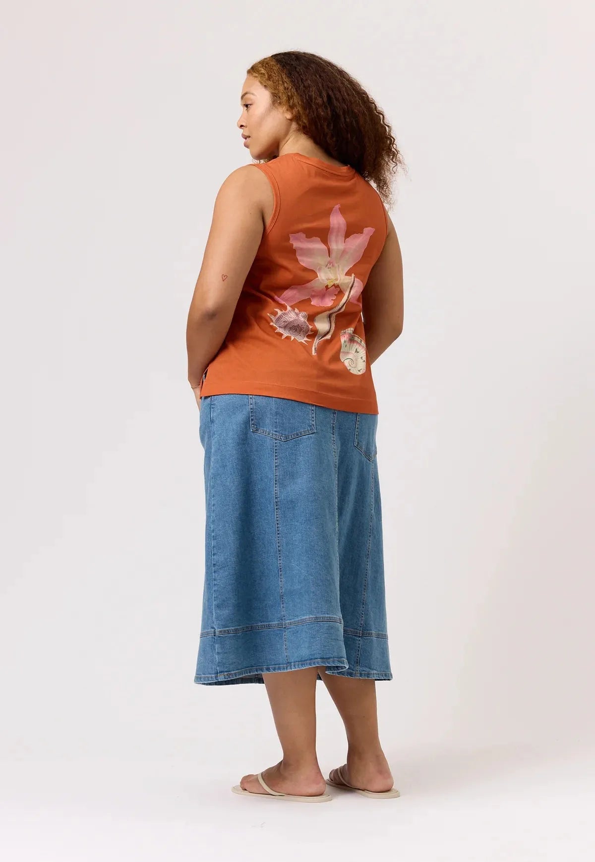 Nancybird Mali Tank in Rust Shell - the tartan fox