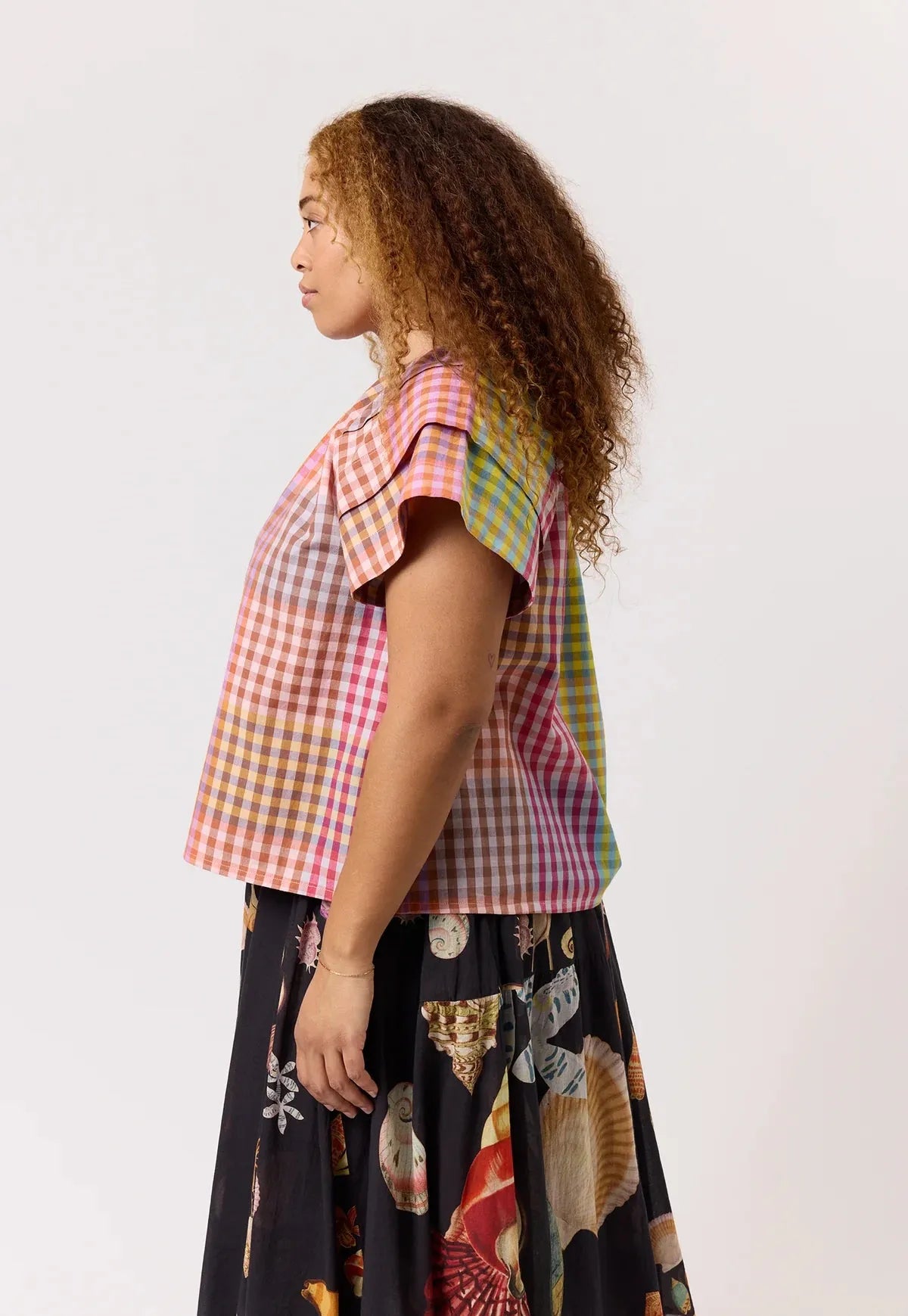 Nancybird Micci Top in Sunrise Check - the tartan fox