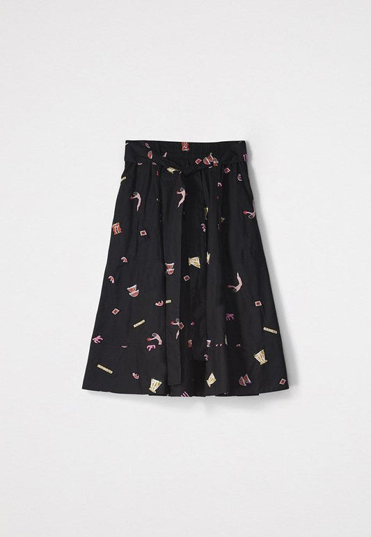 Nancybird Porcelain Tie Skirt in Garden Party Black - the tartan fox