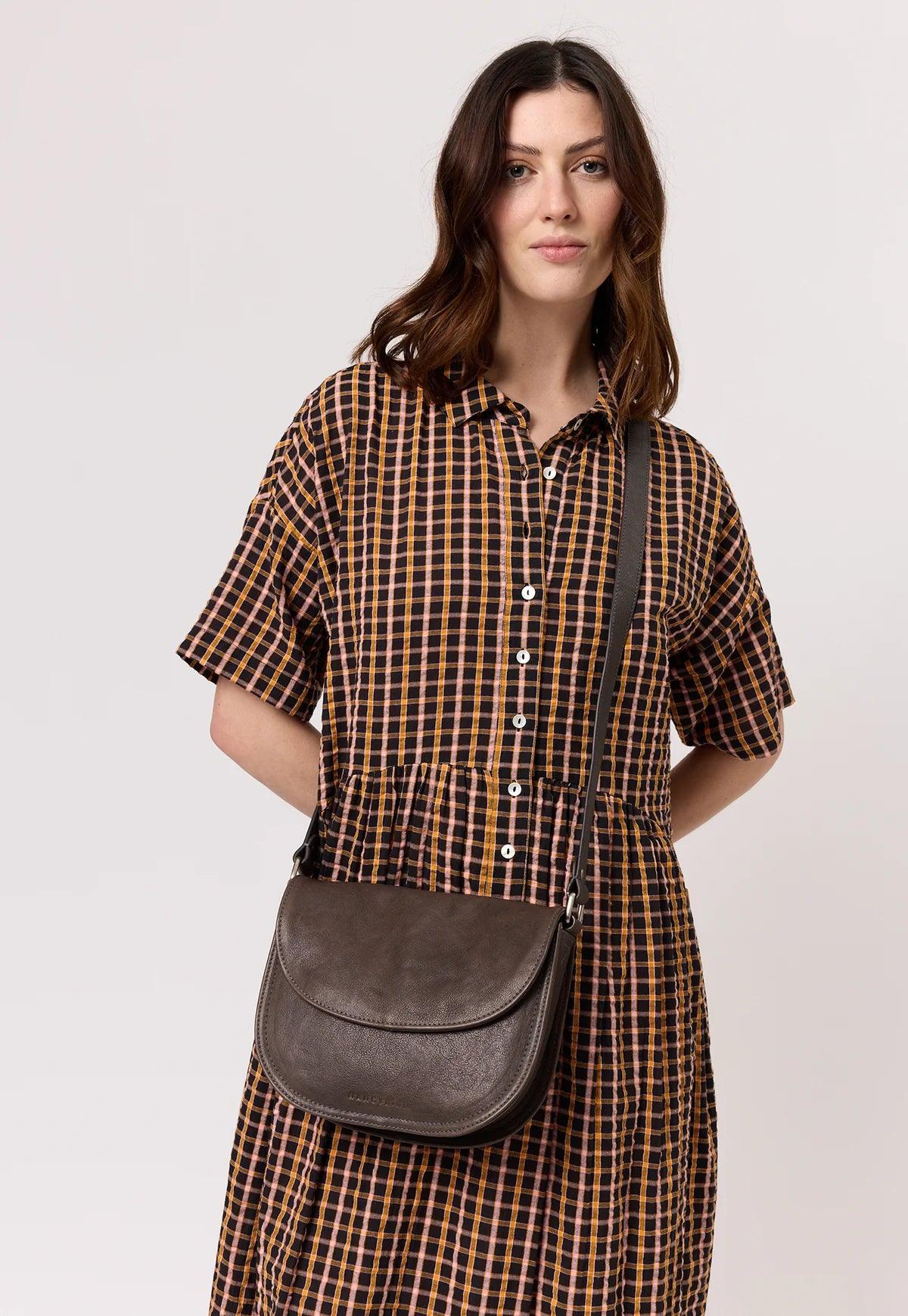 Nancybird Shell Bag in Charcoal - the tartan fox